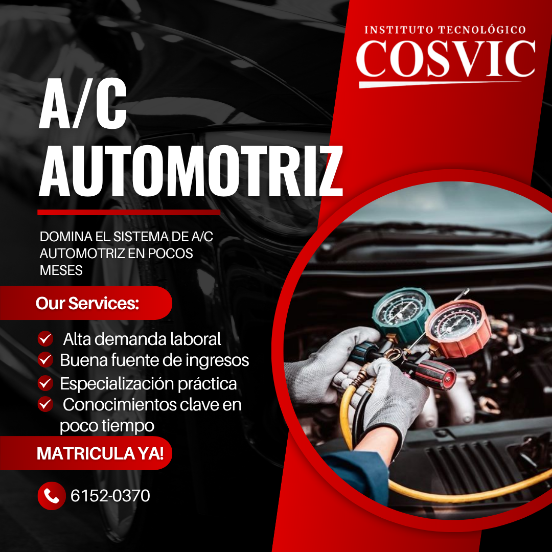 CURSO DE AIRE ACONDICIONADO AUTOMOTRIZ VIERNES 2:00PM A 5:00PM (AIAMG-14/03)